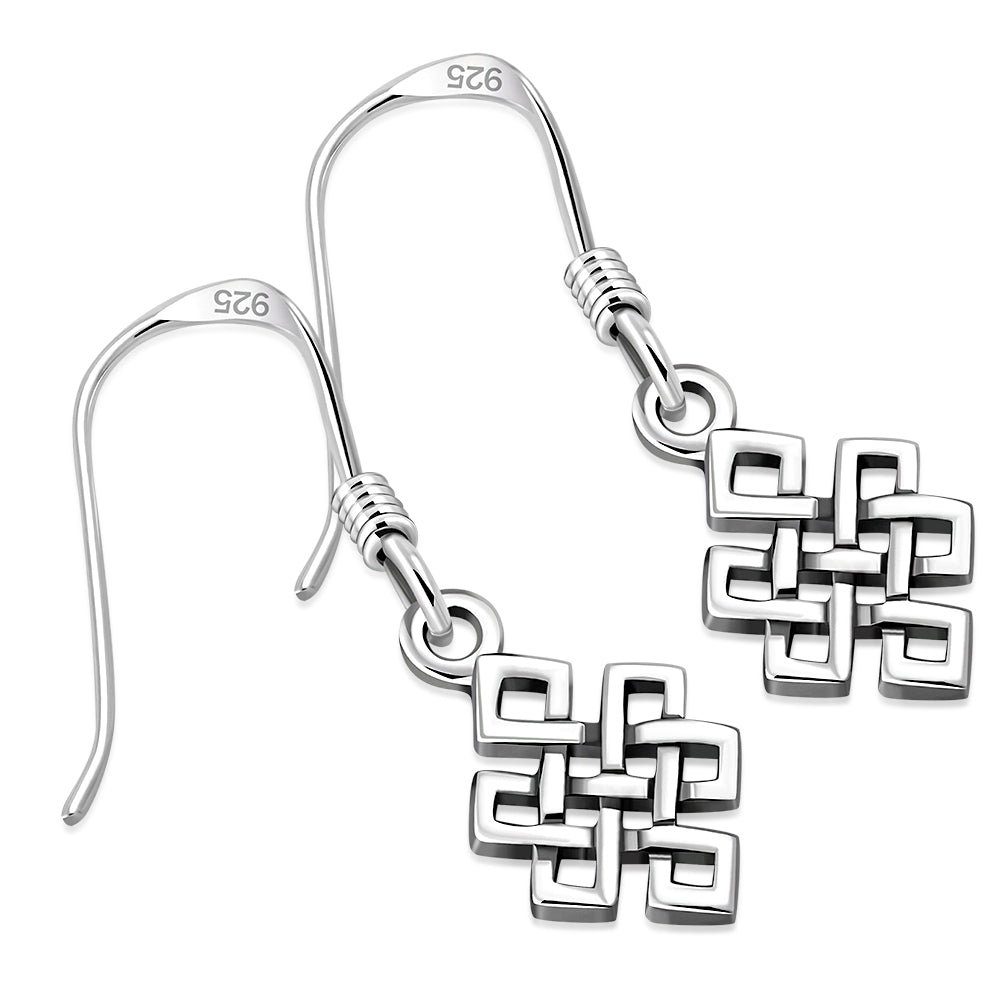 Plain Celtic Knot Silver Earrings