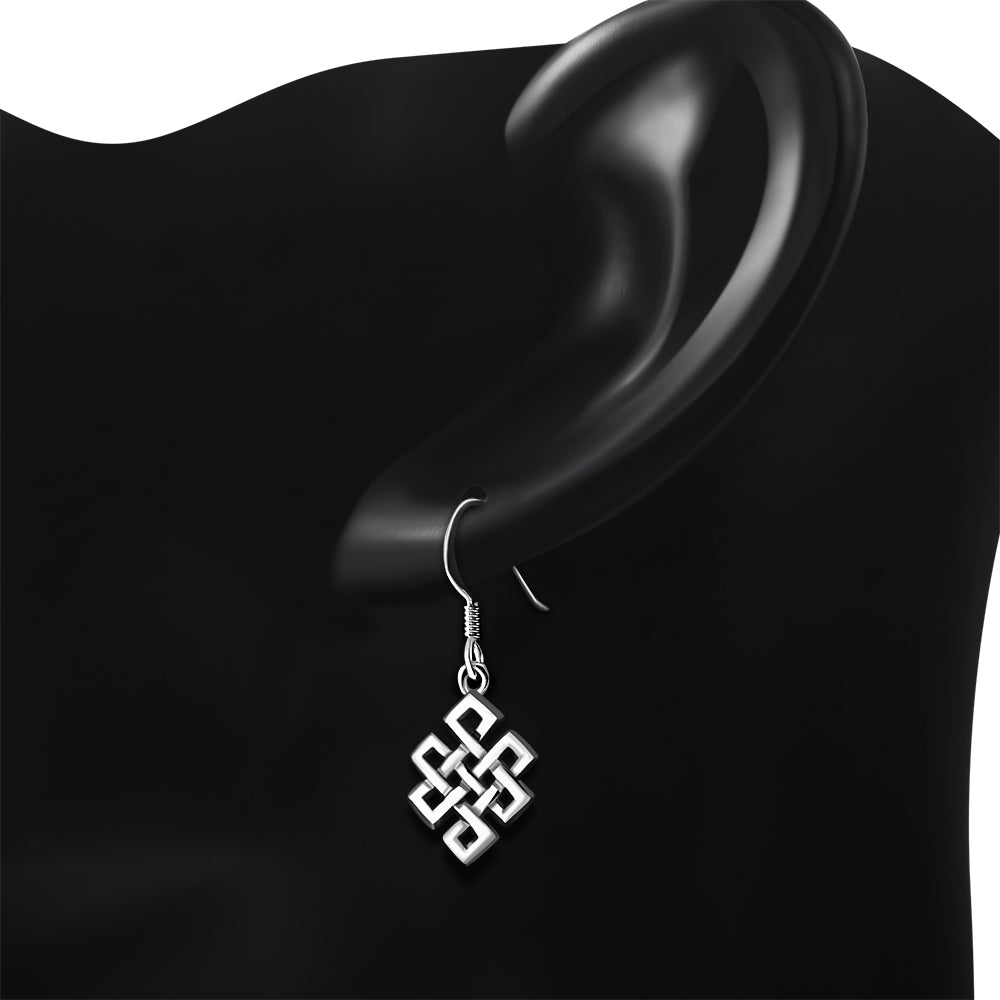 Plain Celtic Knot Silver Earrings
