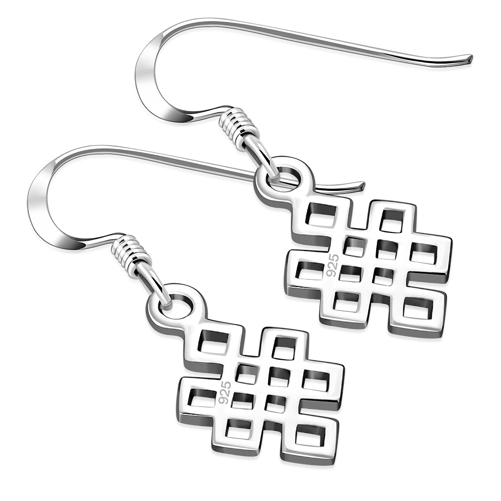 Plain Celtic Knot Silver Earrings
