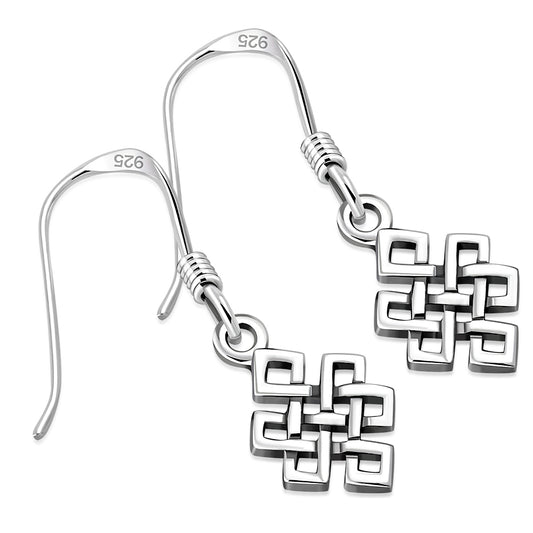 Plain Celtic Knot Silver Earrings