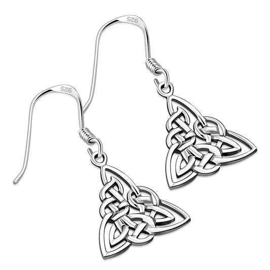 Plain Celtic Knot Trinity Silver Earrings