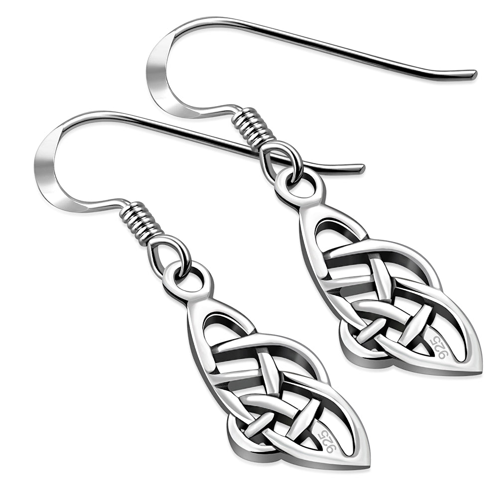 Celtic Knot Plain Solid Silver Earrings