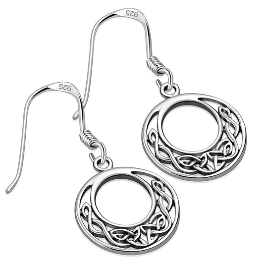 Small Round Celtic Silver Earrings