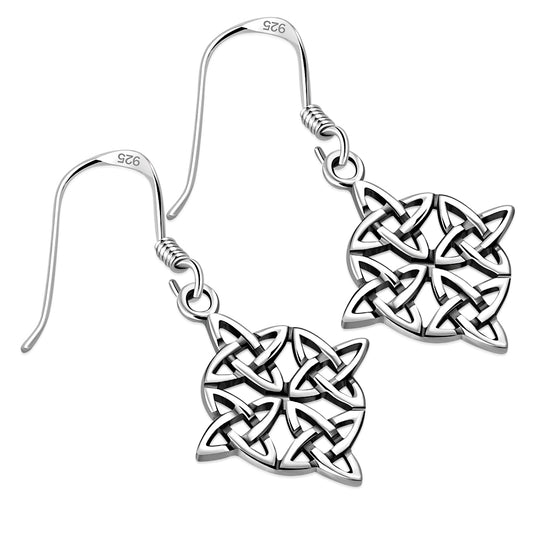 Plain Celtic Knot Silver Earrings