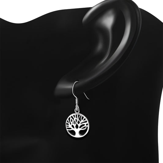 Small Tree of Life Silver Earrings
