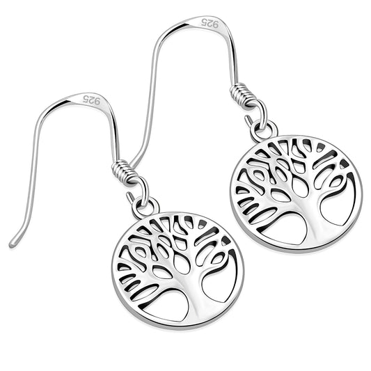 Small Tree of Life Silver Earrings