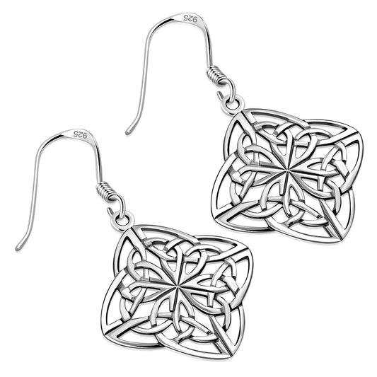 Sterling Silver Large Celtic Style Earrings