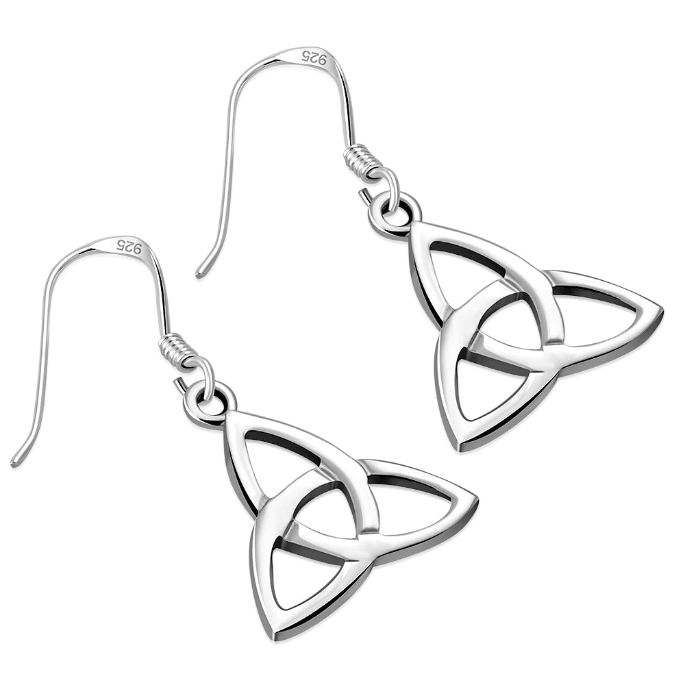 Medium Silver Celtic Trinity Flat Knot Earrings
