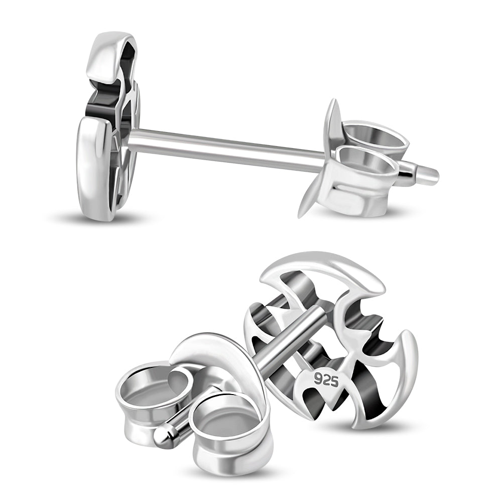 Plain Celtic Knot Stud Silver Earrings