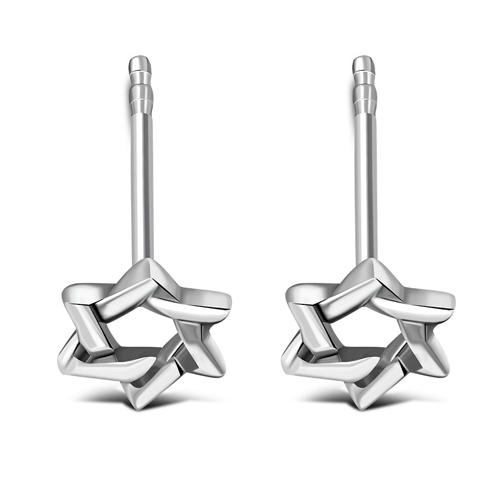 Star Of David Jewish Judaica 925 Sterling Silver Stud Earrings