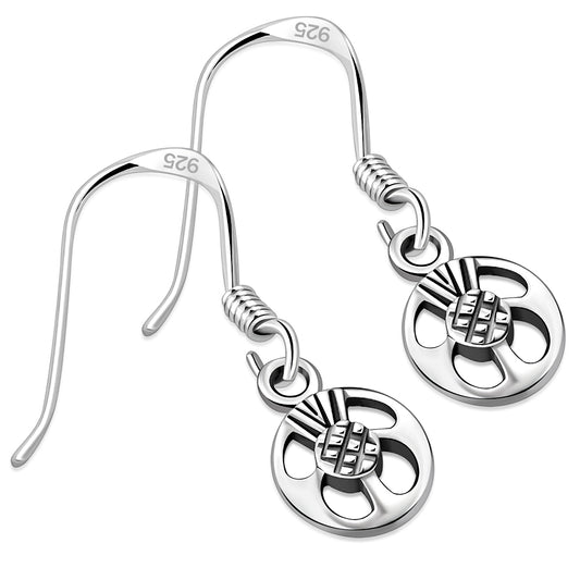 Scottish Thistle Sterling Silver Earrings