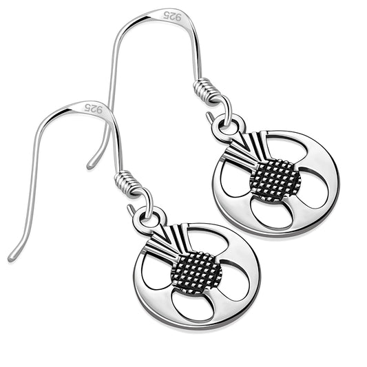 Scottish Thistle Sterling Silver Earrings