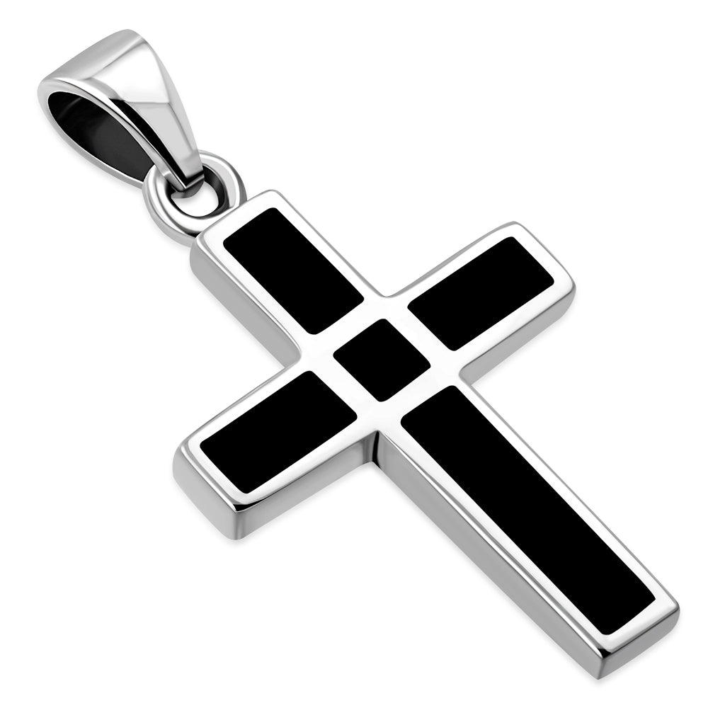 Black Onyx Cross Sterling Silver Pendant – Creidne Jewelry