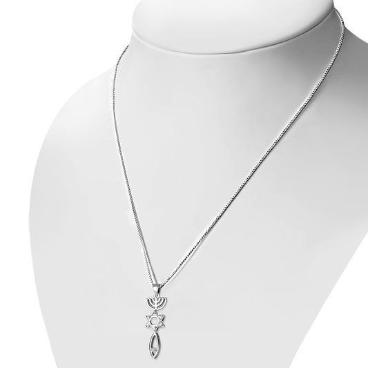 Clear CZ Messianic Grafted In Pendant