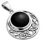 Round Celtic Knot Black Onyx Silver Pendant