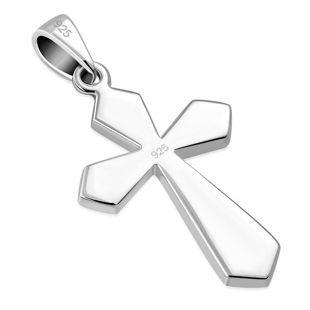 Abalone Shell Silver Cross Pendant