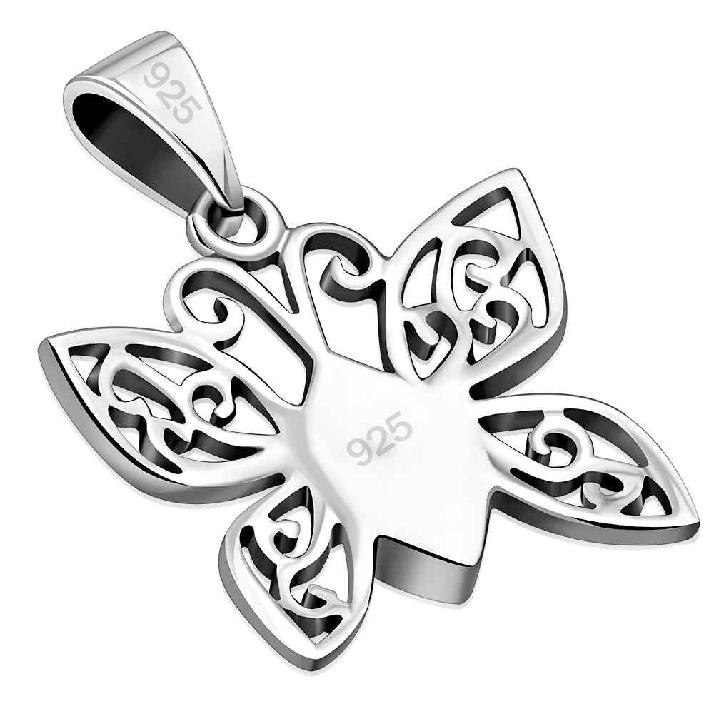Butterfly Silver Pendant w/ Mother of Pearl