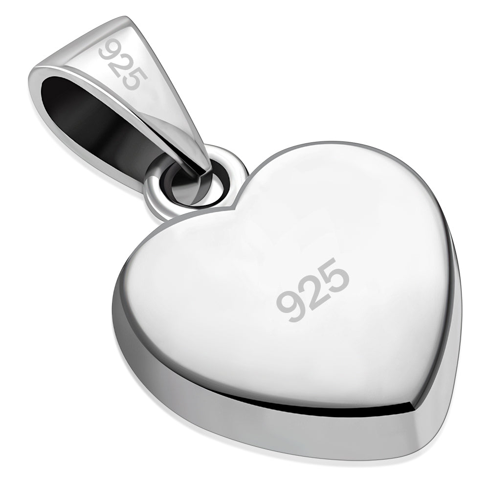 Black Onyx Heart Sterling Silver Pendant