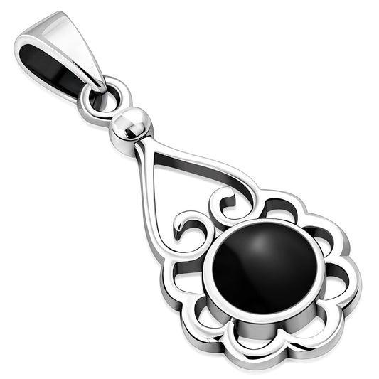 Black Onyx Sterling Silver Pendant