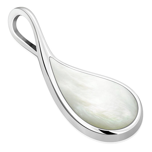 Mother of Pearl Drop Silver Pendant