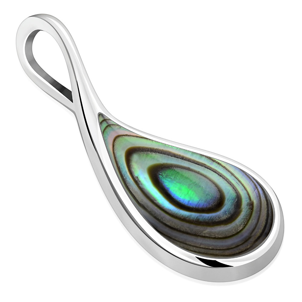 Abalone Shell Drop Silver Pendant