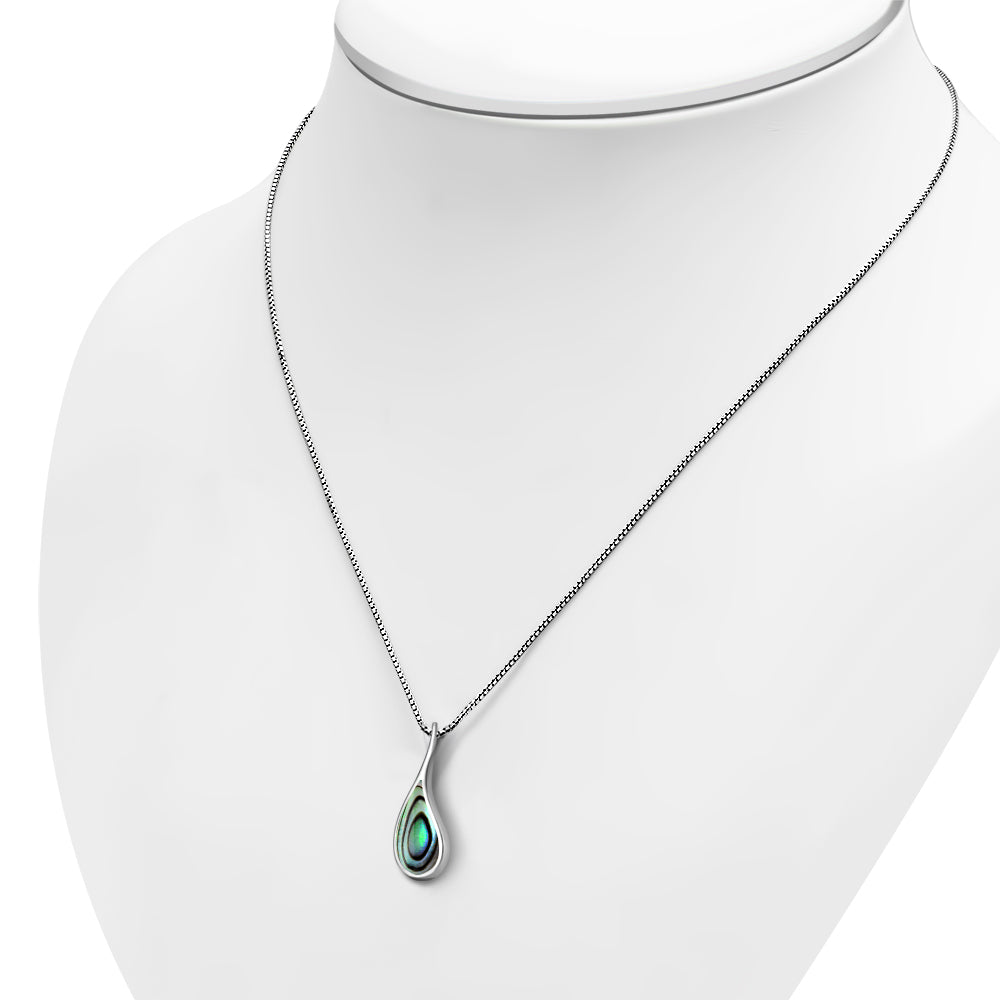 Abalone Shell Drop Silver Pendant