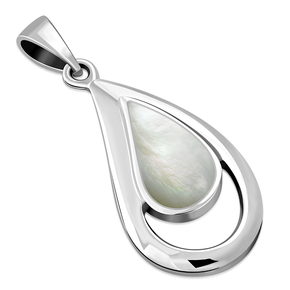 Mother of Pearl Drop Silver Pendant