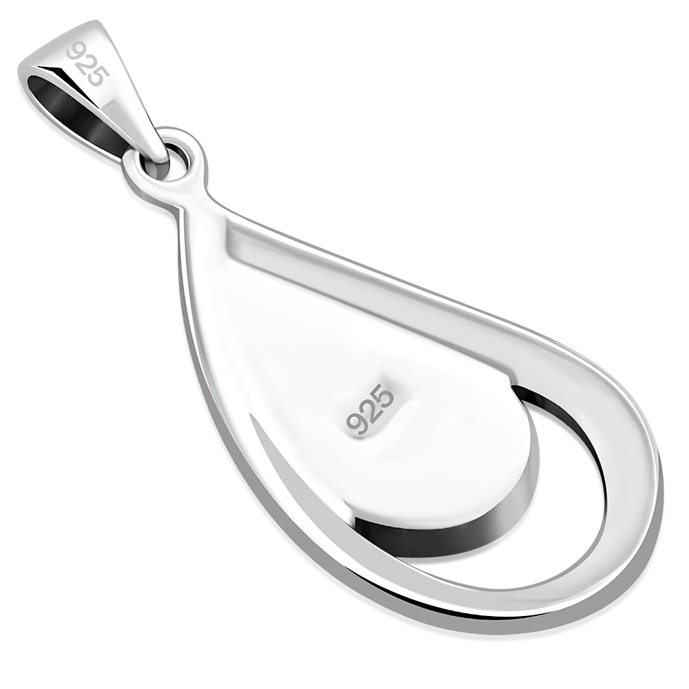 Abalone Shell Drop Silver Pendant