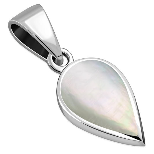Mother of Pearl Drop Silver Pendant