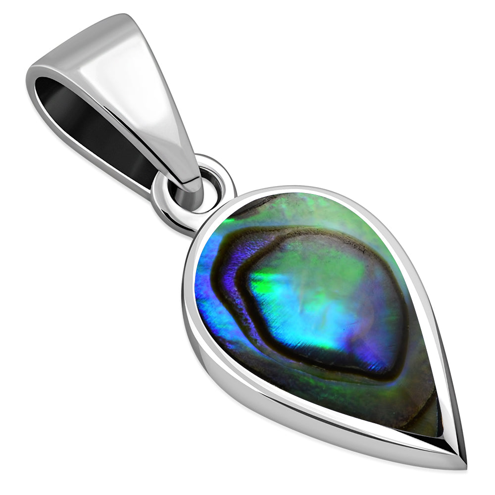 Abalone Shell Drop Silver Pendant
