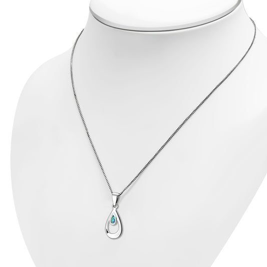 Abalone Shell Drop Silver Pendant