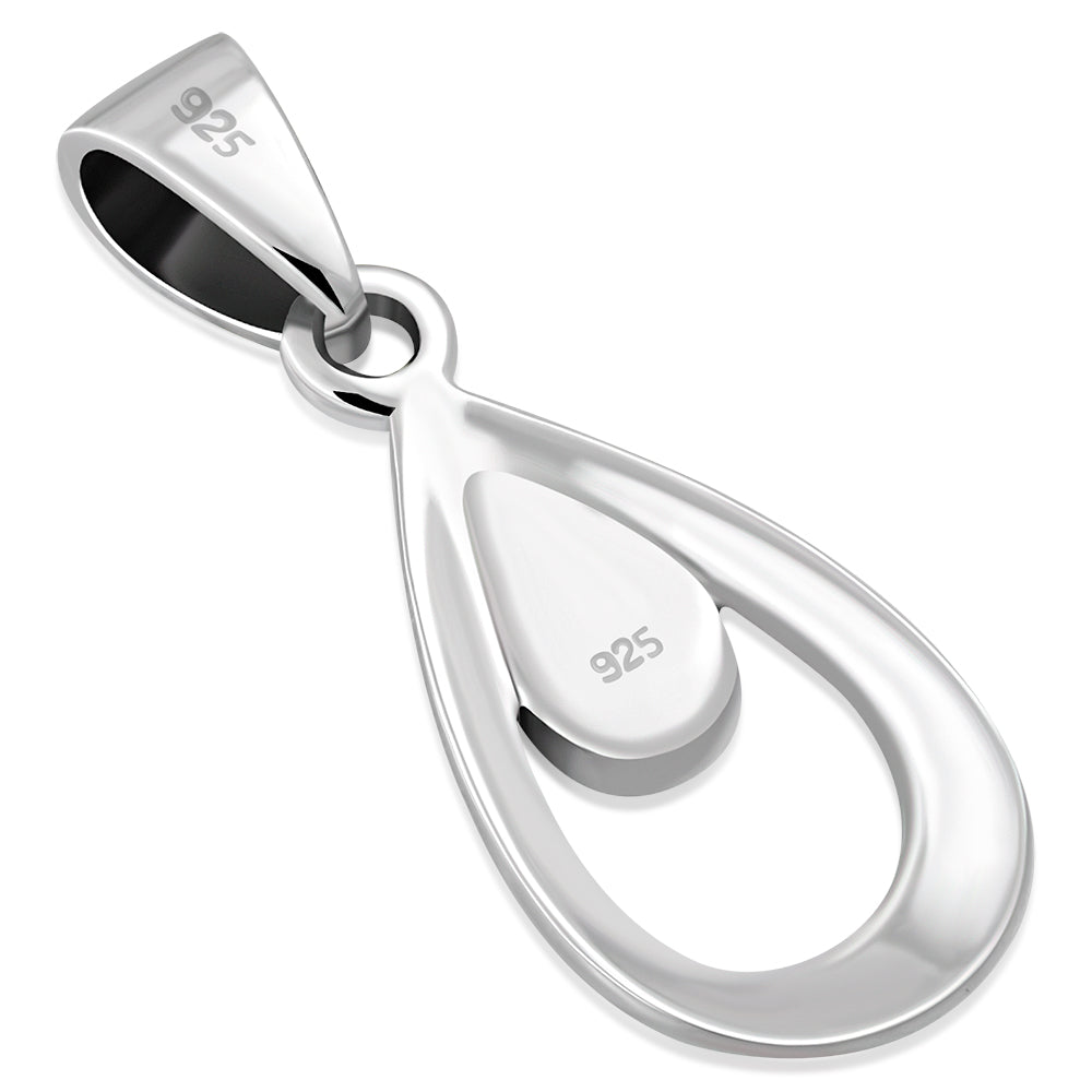 Abalone Shell Drop Silver Pendant