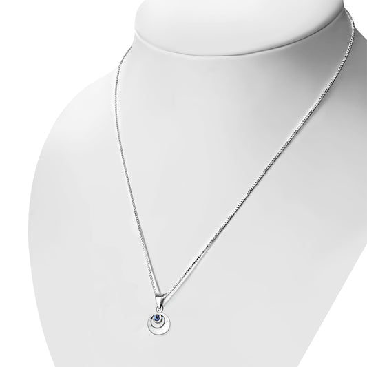 Abalone Shell Round Sterling Silver Pendant