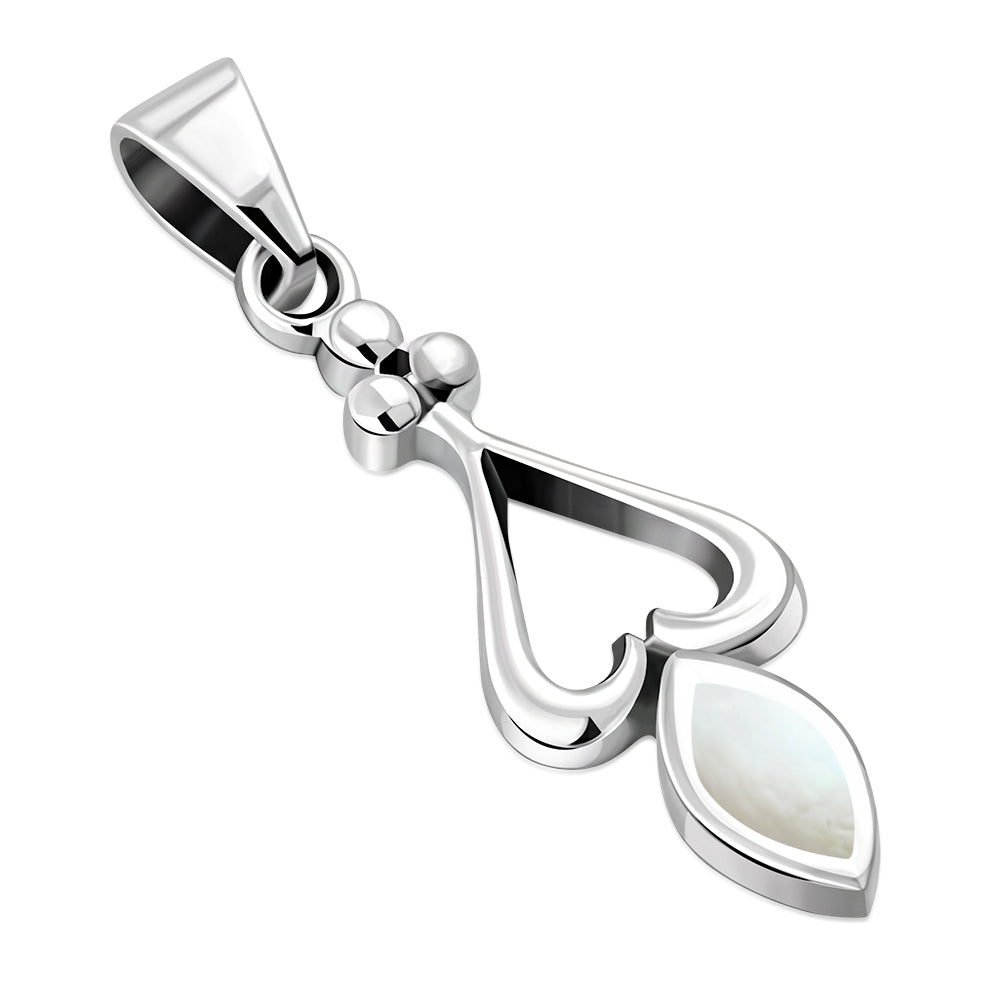 Mother of Pearl Sterling Silver Heart Pendant