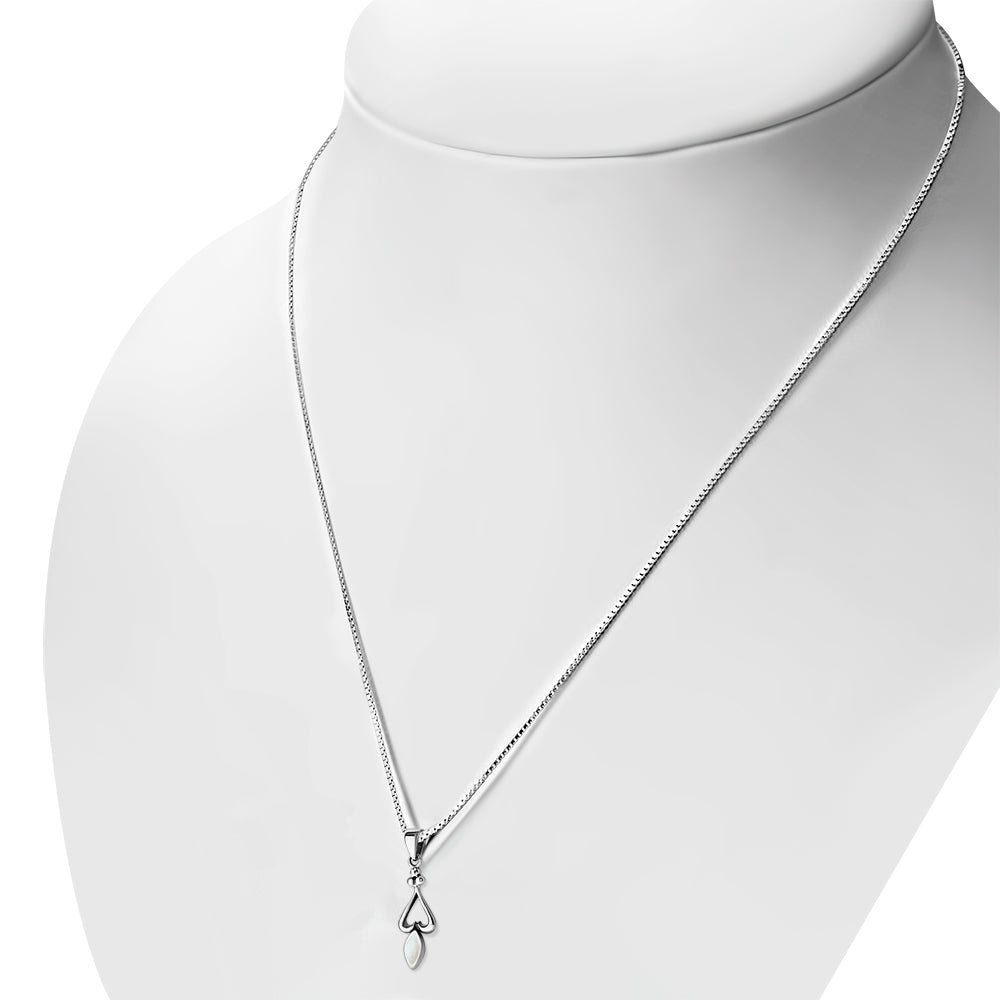 Mother of Pearl Sterling Silver Heart Pendant