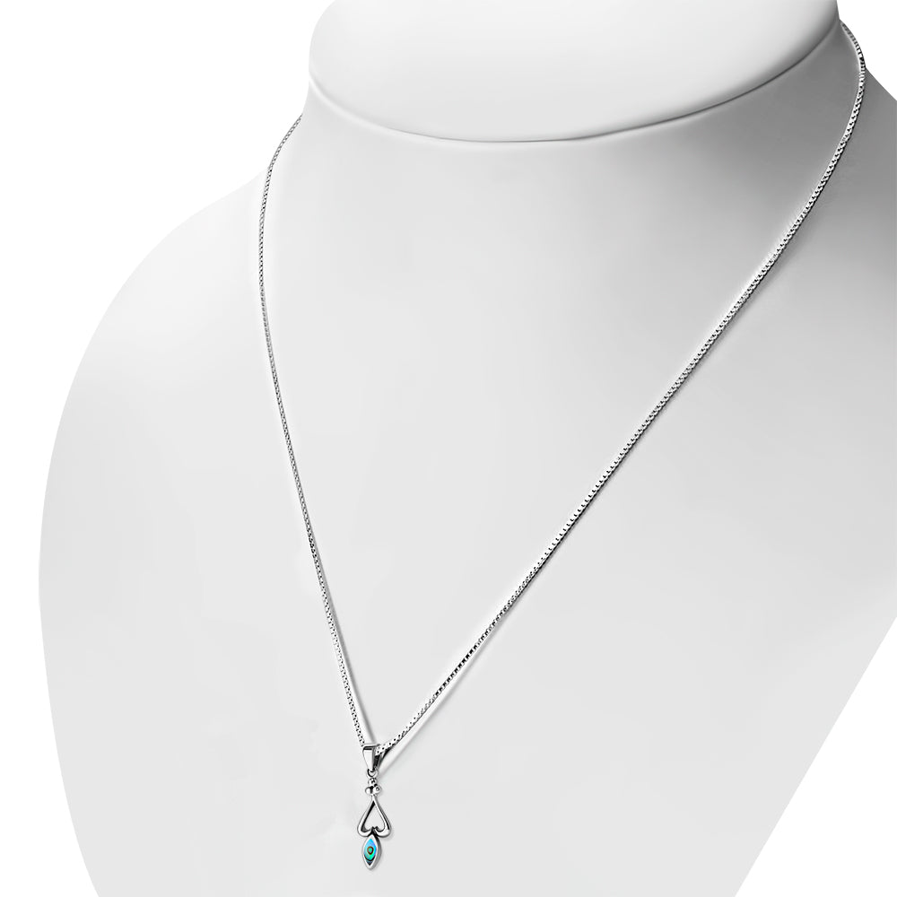 Abalone Shell Sterling Silver Heart Pendant