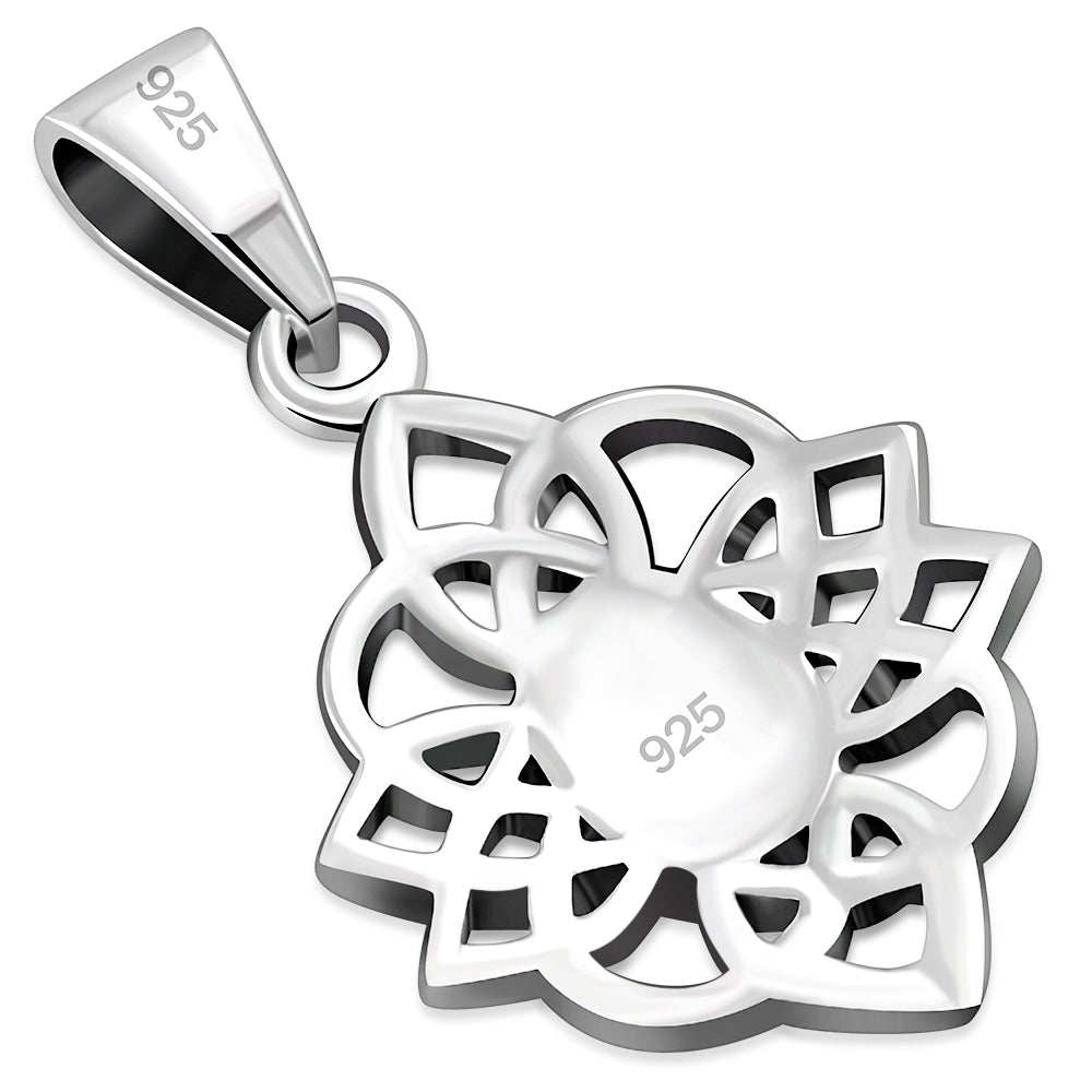 Abalone Shell Celtic Knot Silver Pendant
