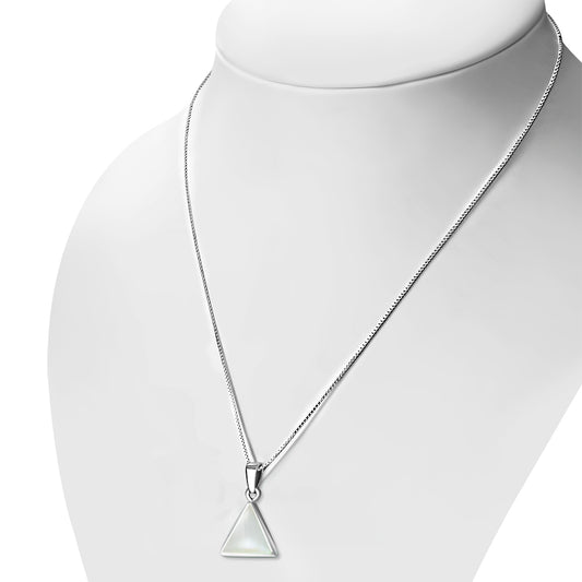 Mother of Pearl Triangle Silver Pendant