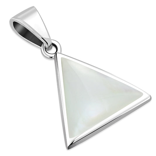 Mother of Pearl Triangle Silver Pendant