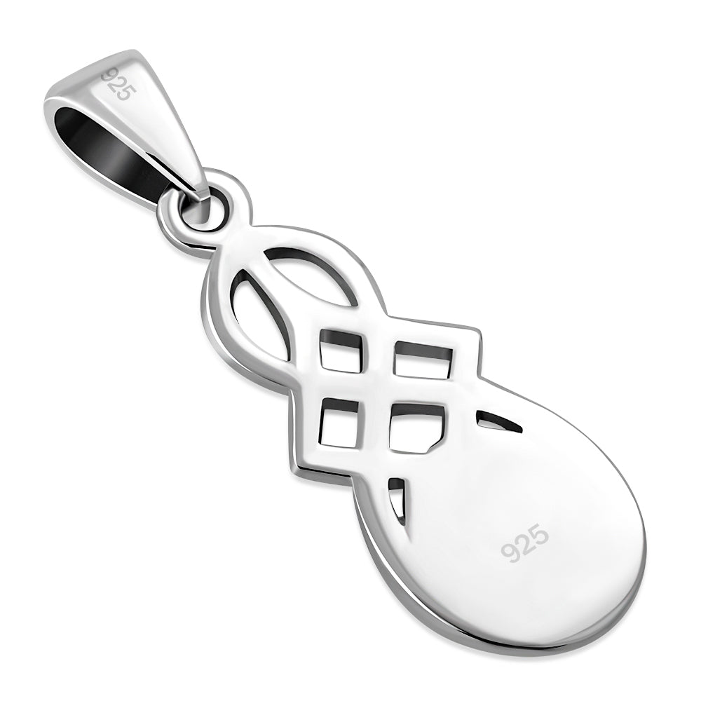 Mother of Pearl Celtic Knot Silver Pendant