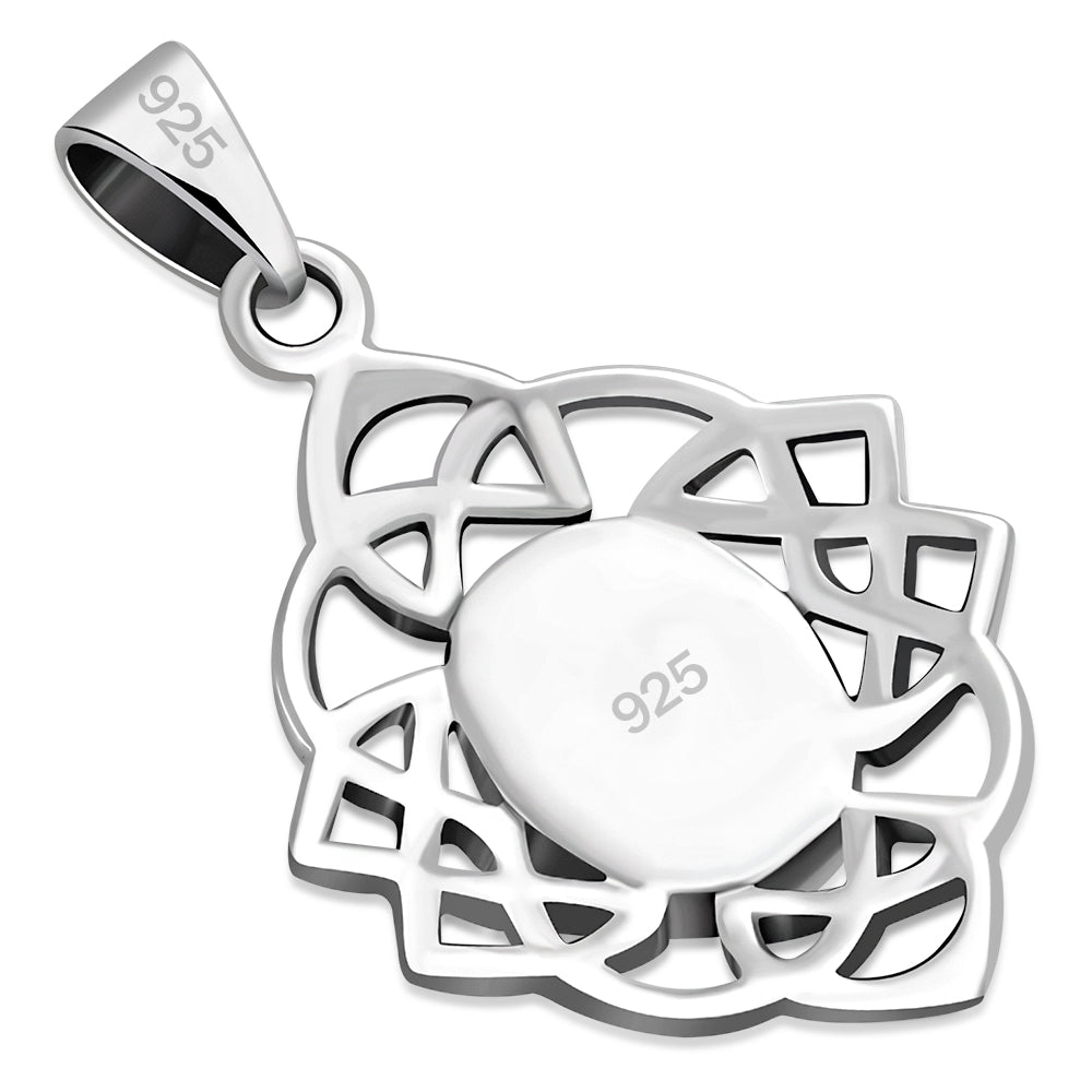 Abalone Shell Celtic Knot Silver Pendant