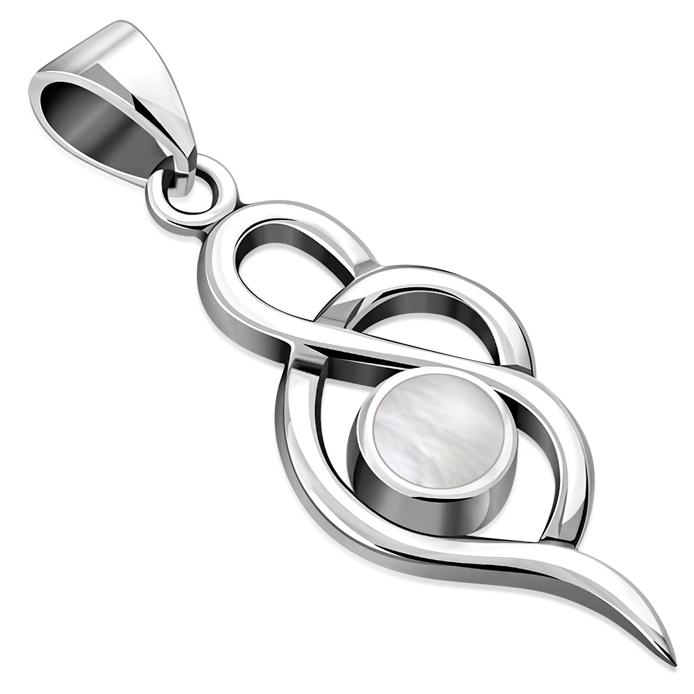 Mother of Pearl Small Silver Pendant