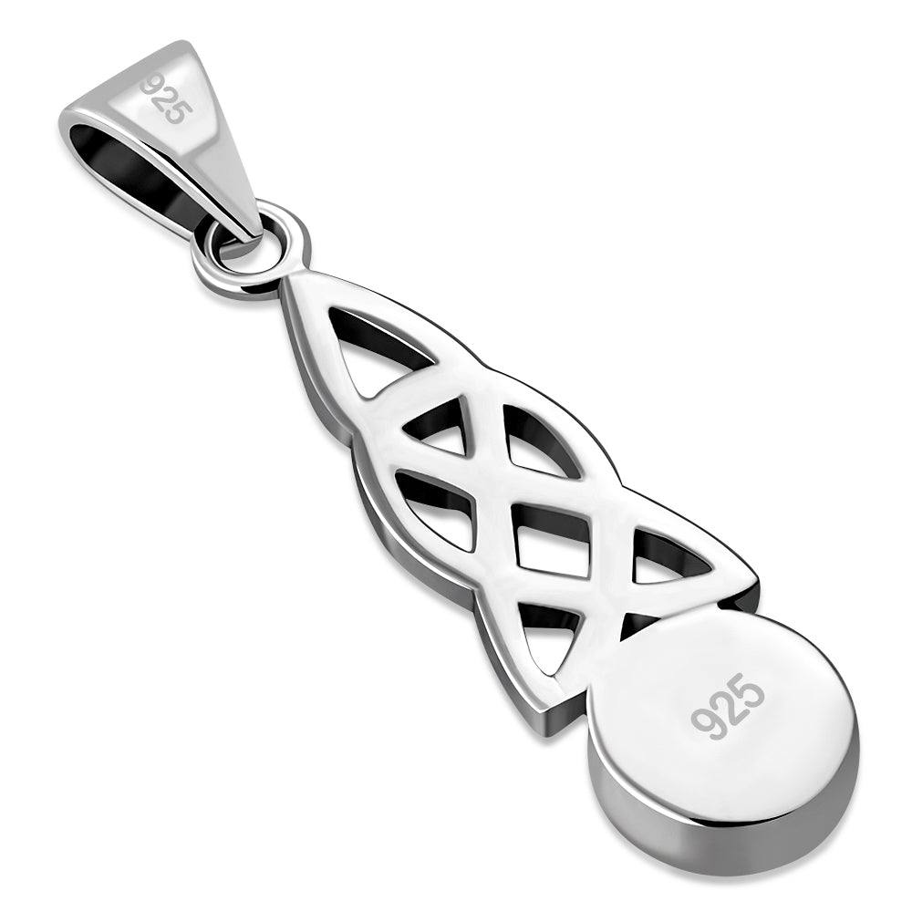 Black Onyx Celtic Knot Silver Pendant