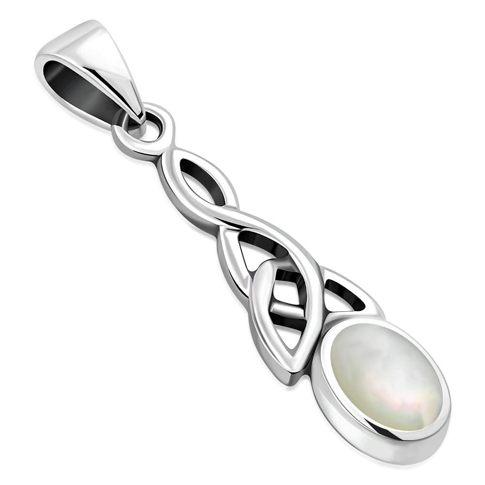 Mother of Pearl Celtic Trinity Silver Pendant