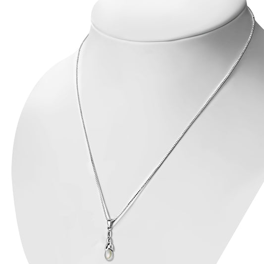 Mother of Pearl Celtic Trinity Silver Pendant