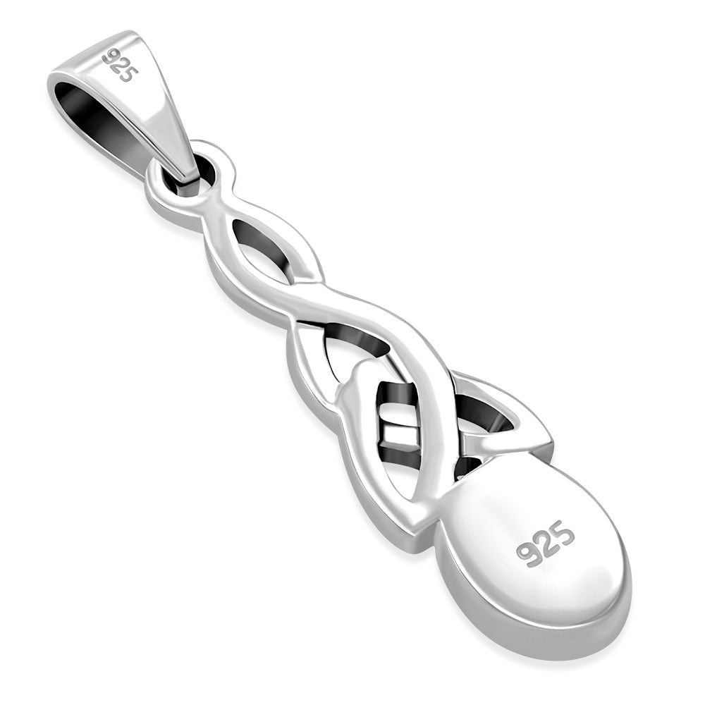 Mother of Pearl Celtic Trinity Silver Pendant