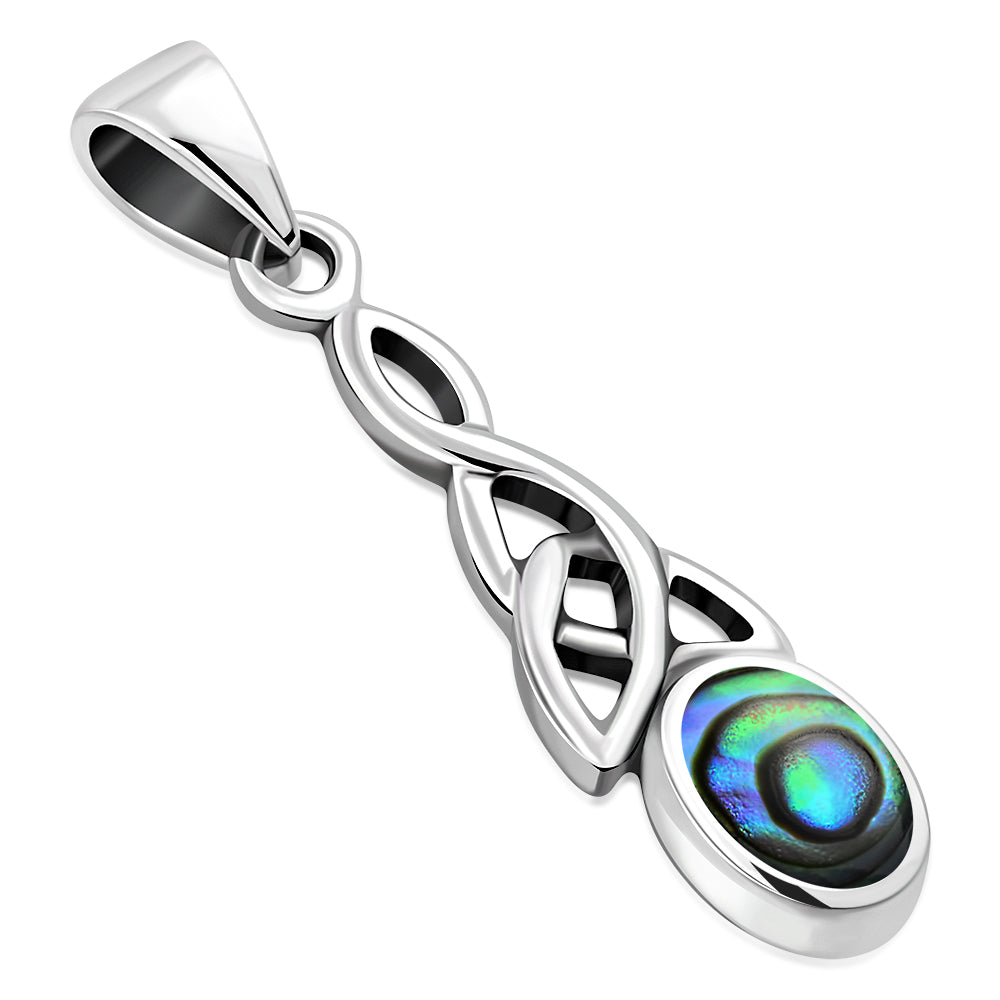 Abalone Shell Celtic Trinity Silver Pendant