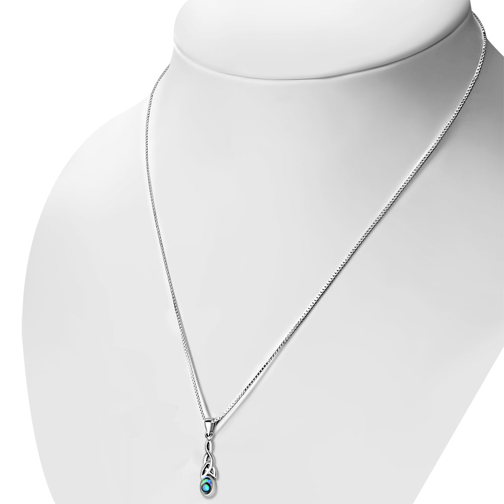 Abalone Shell Celtic Trinity Silver Pendant