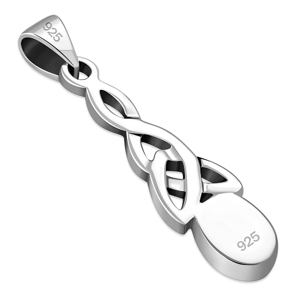 Abalone Shell Celtic Trinity Silver Pendant