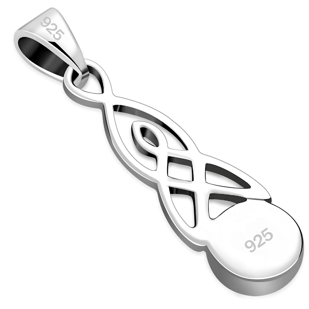 Mother of Pearl Celtic Trinity Silver Pendant